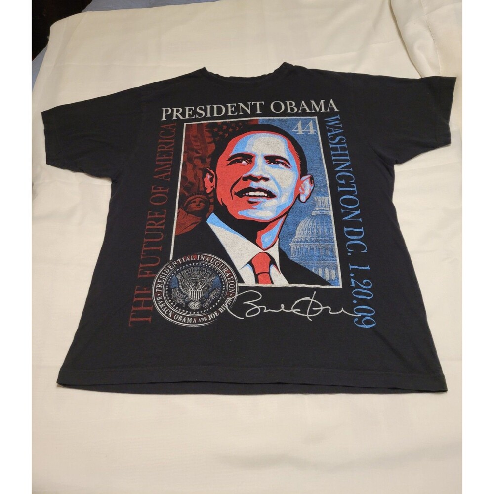 Barracks Obama Presidential Inauguration 1/20/09 Men's T-Shirt Black  Size  2XL